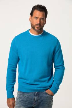 Große Größen Pullover, Herren, türkis, Größe: 4XL, Baumwolle, JP1880 von JP1880