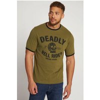 JP1880 T-Shirt T-Shirt Halbarm Deadly Rider Print Rundhals von JP1880