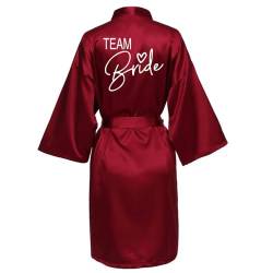 JPHCHSC Hochzeit Party Team Braut Robe Buchstaben Kimono Satin Pyjamas Brautjungfer Bademantel von JPHCHSC