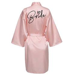 JPHCHSC Hochzeit Party Team Braut Robe Buchstaben Kimono Satin Pyjamas Brautjungfer Bademantel von JPHCHSC