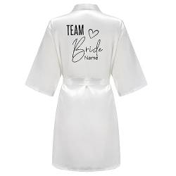 JPHCHSC Personalisierter Hochzeit Party Team Braut Robe Kimono Satin Pyjamas Brautjungfer Bademantel 85 von JPHCHSC