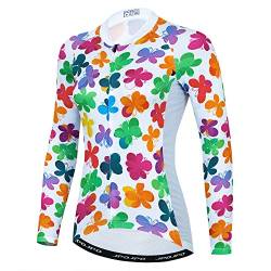 Damen Fahrradtrikot Langarm Fahrradbekleidung Sport Tops, Blume, X-Groß von JPOJPO