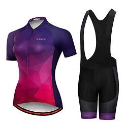 Damen-Radtrikot + Shorts, gepolsterte, kurzärmlige Fahrradbekleidung, Mädchen, B5, XXL for Chest38.6-41",waist26.8-35" von JPOJPO