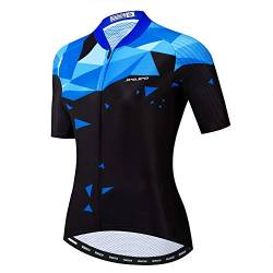 Damen Radtrikot Kleidung Kurzarm Radfahren Jugend Mädchen Atmungsaktiv, schwarz blau, Klein von JPOJPO