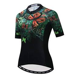 Damen Radtrikot Kurzarm MTB Sportbekleidung Damen Radfahren Fahrrad Kleidung Bike Tops, baum, X-Groß von JPOJPO