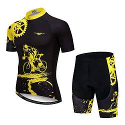 Herren Radtrikot und Shorts Set Kurzarm Fahrradtrikot und Shorts Bergbekleidung Sommerbekleidung Quick-Dry - - Etikett M (Brust 34/36", Taille 24.4/32.4") von JPOJPO