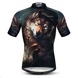 Herren Radtrikots Tops 3D Druck Radfahren Shirts Kurzarm Full Zipper Fahrradjacke Taschen, B14, 3X-Groß von JPOJPO