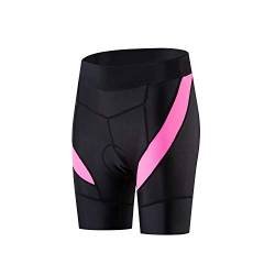 JPOJPO Damen-Fahrrad-Shorts zum Radfahren, mit 3D-gepolsterter Radhose, eng - Pink - 3X-Groß von JPOJPO