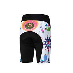 Jpojpo Fahrrad-Shorts für Kinder, kurze Hose, 4D-Gel-gepolsterte Fahrradhose M blume von JPOJPO