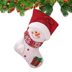 JPSDOWS Kinder Weihnachtsstrumpf - Weihnachtsmann-Schneemann, der Kaminbehänge, Strümpfe, Geschenktüten strickt | Handgefertigte süße Geschenktasche zum Thema Weihnachten für von JPSDOWS
