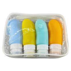 Reiseflaschen-Set für Toilettenartikel | Zusammendrückbare Kosmetikbehälter aus Silikon - Kosmetische Toilettenartikelbehälter, auslaufsicher für Cremes, Sonnenschutzmittel, Flüssigkeiten Jpsdows von JPSDOWS