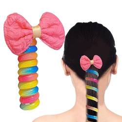 Spiral-Scrunchies,Haarspulen Pferdeschwanzhalter Scrunchies - Telefonkabel-Haargummis, spurlose elastische Haargummis für Frauen, Pferdeschwanzhalter, Haarspulen, Haargummis, Pferdeschwanz Jpsdows von JPSDOWS