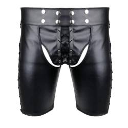 JPXJGT Men PU Faux Leather Lingerie Boxers Shorts Erotic Clubwear(Color:Black,Size:L) von JPXJGT