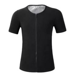 JPXJGT Men's Sauna Sweat Vest Slimming Shapewear Compression Silver Super Polymer Abdominal Control Fat Burning Gym Fitness(Color:Black,Size:XL) von JPXJGT