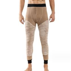 JPXJGT Men's Thermal Bottoms Long John Base Layer Underwear Pants Compression Soft Leggings 2XL-5XL(Color:Black,Size:5XL) von JPXJGT