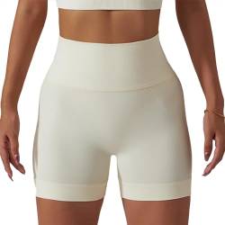 JPXJGT Women Tummy Control with Anti-Cellulite Push Up Seamless Shorts High Waisted Gym Yoga Workout(Color:White,Size:M) von JPXJGT