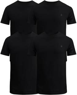 JRC 4er-Pack Kurzarm-T-Shirts mit Rundhalsausschnitt für Herren, lässige Oberteile mit Rundhalsausschnitt (Schwarz, 2XL) von JRC Just Royal Clothing