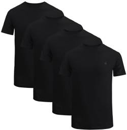 JRC 4er-Pack Kurzarm-T-Shirts mit Rundhalsausschnitt für Herren, lässige Oberteile mit Rundhalsausschnitt (Schwarz, 3XL) von JRC Just Royal Clothing