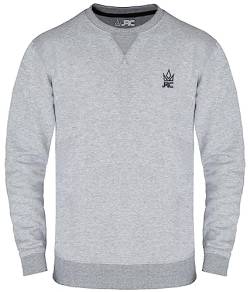 JRC Herren Fleece Sweatshirts und Pullover mit Rundhalsausschnitt, Rundhals Langarmpullover für Sport und Arbeitskleidung (Graue Melange, L) von JRC Just Royal Clothing