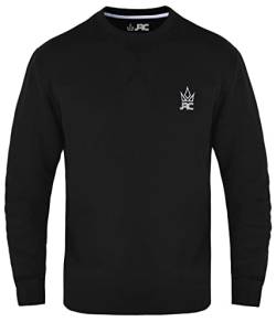 JRC Herren Fleece Sweatshirts und Pullover mit Rundhalsausschnitt, Rundhals Langarmpullover für Sport und Arbeitskleidung (Schwarz, XXL) von JRC Just Royal Clothing