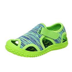 JRFT Kinderschuhe Sommer Sandalen Strandschuhe Wasserschuhe Gestreifte Tarnung Barfuss Schuh Für Kinder Beach Pool Rutschfeste Leichte Jungen ballettschuhe mädchen, Grün, 22 EU von JRFT