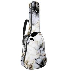 JRHEJTFZ Akustikgitarren-Tasche – langlebig und schützend – für Akustik- und E-Gitarren – 109 x 42,9 x 11,9 cm – passend für die meisten Gitarrengrößen – elegantes Pflanzen- und Blumenmuster, von JRHEJTFZ