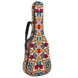 JRHEJTFZ Gitarrentasche aus wasserdichtem Oxford-Stoff, weicher Schaumstoff, gepolstert, 99 cm, 101,6 cm, 104,6 cm, 104,4 cm, robuste Gig-Tasche für Gitarristen, Flamingo-Palmenblätter, Mehrfarbig 7, von JRHEJTFZ