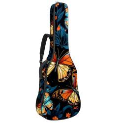 JRHEJTFZ Gitarrentasche aus wasserdichtem Oxford-Stoff, weicher Schaumstoff, gepolstert, 99 cm, 101,6 cm, 104,6 cm, 104,4 cm, robuste Gig-Tasche für Gitarristen, blauer Hundepfotenabdruck, von JRHEJTFZ