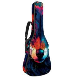 JRHEJTFZ Gitarrentasche aus wasserdichtem Oxford-Stoff, weicher Schaumstoff, gepolstert, 99 cm, 101,6 cm, 104,6 cm, 104,4 cm, robuster Gigbag für Gitarristen, chinesischer Gott des Reichtums, von JRHEJTFZ