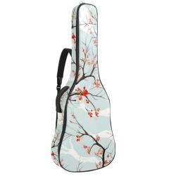 JRHEJTFZ Gitarrentasche für Akustikgitarre, Baumdruck mit rosa Blumen, große Gitarrentasche passend für die meisten Gitarrengrößen, Mehrfarbig 8, 42.9x16.9x4.7 in, Modern von JRHEJTFZ