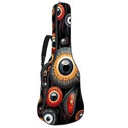 JRHEJTFZ Gitarrentasche für Akustikgitarre, Halloween-Augapfel-Muster, Gitarren-Gigbag, 101,4 cm, 104,4 cm, 106,7 cm, passend für die meisten Gitarrengrößen, Mehrfarbig1, 42.9x16.9x4.7 in, Modisches von JRHEJTFZ