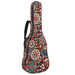 JRHEJTFZ Gitarrentasche für Akustikgitarre, langlebig und schützend, für Akustik- und E-Gitarren, 109 x 42,9 x 11,9 cm, passend für die meisten Gitarrengrößen, orientalisches Blumenmuster, von JRHEJTFZ