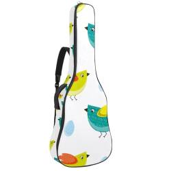 JRHEJTFZ Hochwertige wasserdichte Gitarrentasche aus Oxford-Stoff – robuste Gitarrentasche mit verstellbaren Gurten und 0,9 cm dicker Polsterung, Schwamm, Aquarell, tropische Blumen, Mehrfarbig: 10, von JRHEJTFZ