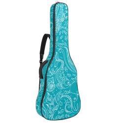 JRHEJTFZ Premium Gitarrentasche aus wasserdichtem Oxford-Tuch, robuster Gitarren-Gigkoffer mit verstellbaren Gurten und 0,39 Zoll dickem Polsterschwamm, gelber Schmetterling, Mehrfarbig4, von JRHEJTFZ