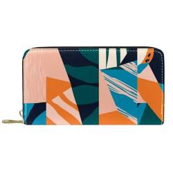 JRHEJTFZ Premium PU Leder Reisebrieftasche, minimalistische stilvolle Brieftasche für Männer und Frauen, schlanke & langlebige Karten & Bargeldhalter, tropische grüne Baumpalme, Mehrfarbig 3, von JRHEJTFZ