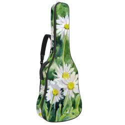 JRHEJTFZ Premium wasserdichte Oxford-Tuch Gitarrentasche - Robuste Gitarrentasche mit verstellbaren Gurten und 0,39 Zoll dicker Polsterung, Schwamm, Totenkopf und Blumenmuster, Mehrfarbig 6, von JRHEJTFZ