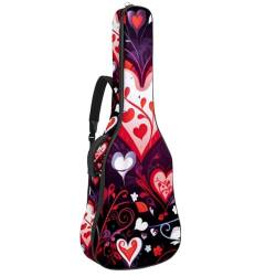 JRHEJTFZ Tasche für Akustikgitarren – Valentine Love Heart Abstrakte Gitarre Gigbag Große Gitarrentasche passend für die meisten Gitarrengrößen, Mehrfarbig1, 42.9x16.9x4.7 in, Modern von JRHEJTFZ