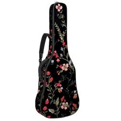 JRHEJTFZ Tasche für Akustikgitarren – langlebig und schützend – für Akustik- und E-Gitarren – 109 x 42,9 x 11,9 cm – passend für die meisten Gitarrengrößen – Vintage Flower, Mehrfarbig1, 42.9x16.9x4.7 von JRHEJTFZ