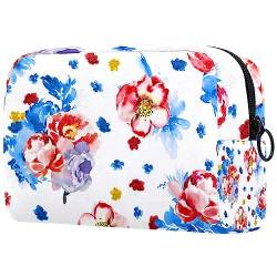 Kosmetiktasche mit Reißverschluss, geeignet für Damen, ideal für Reisen und den täglichen Gebrauch, Make-up-Organizer mit Fächern, Herren-Kulturbeutel, Retro-Blumen, Mehrfarbig4, von JRHEJTFZ