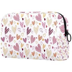 Kosmetiktasche mit Reißverschluss, geeignet für Damen, ideal für Reisen und den täglichen Gebrauch, Make-up-Organizer mit Fächern, Kulturbeutel für Herren – World of Flowers, Mehrfarbig4, von JRHEJTFZ