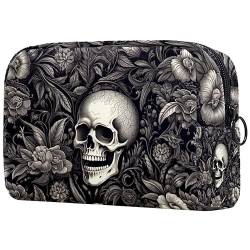 Kosmetiktasche mit Reißverschluss, geeignet für Damen, ideal für Reisen und den täglichen Gebrauch, Make-up-Organizer mit Fächern, Kulturbeutel für Herren – hübscher Druck – Blumen, Mehrfarbig 3, von JRHEJTFZ