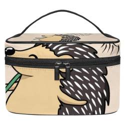 Make-up-Tasche, leichte Kosmetiktasche mit Reißverschluss, Make-up-Pinsel-Set mit Etui und Kulturbeutel für Frauen, Reisen und den täglichen Gebrauch, Leuchtturm, Boot, Meereswellen-Muster, von JRHEJTFZ