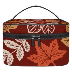 Stilvolle Kosmetiktasche – große Kapazität Make-up-Tasche für Damen und Mädchen – Ausflüge und Reisebedarf – ideal für Toilettenartikel Aufbewahrungsbox Thanksgiving Maple Leaf Thema, Mehrfarbig1, von JRHEJTFZ