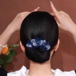 Lockenwickler, Dutt-Maker, Haarknoten-Maker mit zarten, glänzenden Blumen, wiederverwendbarer Dutt-Haarschmuck für Frauen und Mädchen (style-C) von JRIDYJ