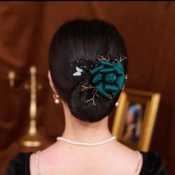 Lockenwickler, Dutt-Maker, Haarknoten-Maker mit zarten, glänzenden Blumen, wiederverwendbarer Dutt-Haarschmuck für Frauen und Mädchen (style-H) von JRIDYJ