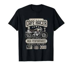 Cafe Racer Motorrad Geburtstag Biker Jahrgang 2008 T-Shirt von JRRTS Motorrad-Geburtstags-Designs