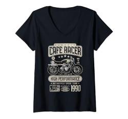Damen Cafe Racer Motorrad Geburtstag Biker Jahrgang 1990 T-Shirt mit V-Ausschnitt von JRRTS Motorrad-Geburtstags-Designs
