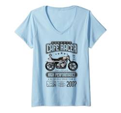 Damen Cafe Racer Motorrad Geburtstag Biker Jahrgang 2007 T-Shirt mit V-Ausschnitt von JRRTS Motorrad-Geburtstags-Designs