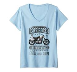 Damen Cafe Racer Motorrad Geburtstag Biker Jahrgang 2014 T-Shirt mit V-Ausschnitt von JRRTS Motorrad-Geburtstags-Designs