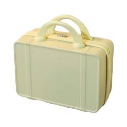 JRink Tolida Make-up-Reisetasche, Hartschale, Kosmetik-Organizer-Tasche mit Gummiband, tragbarer Mini-ABS-Tragekoffer, wasserdicht, abschließbar, gelb von JRink